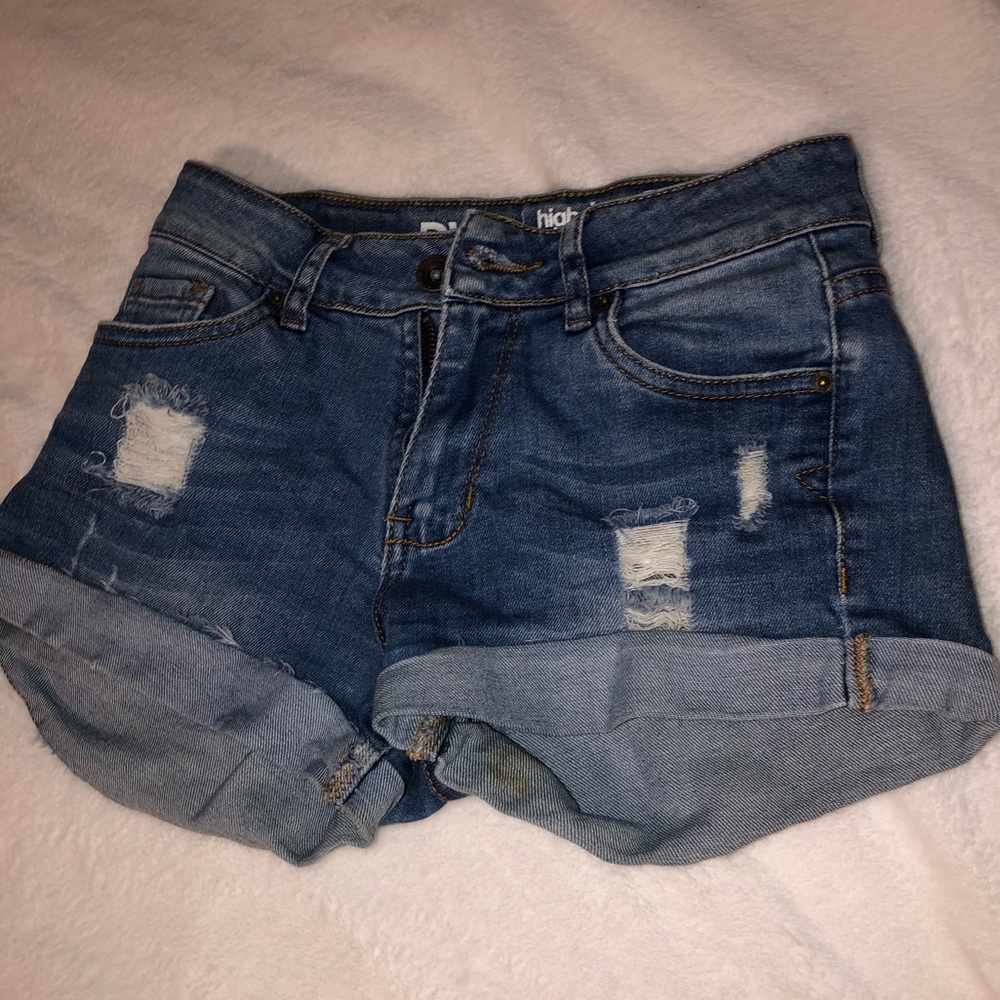 Dark blue denim shorts